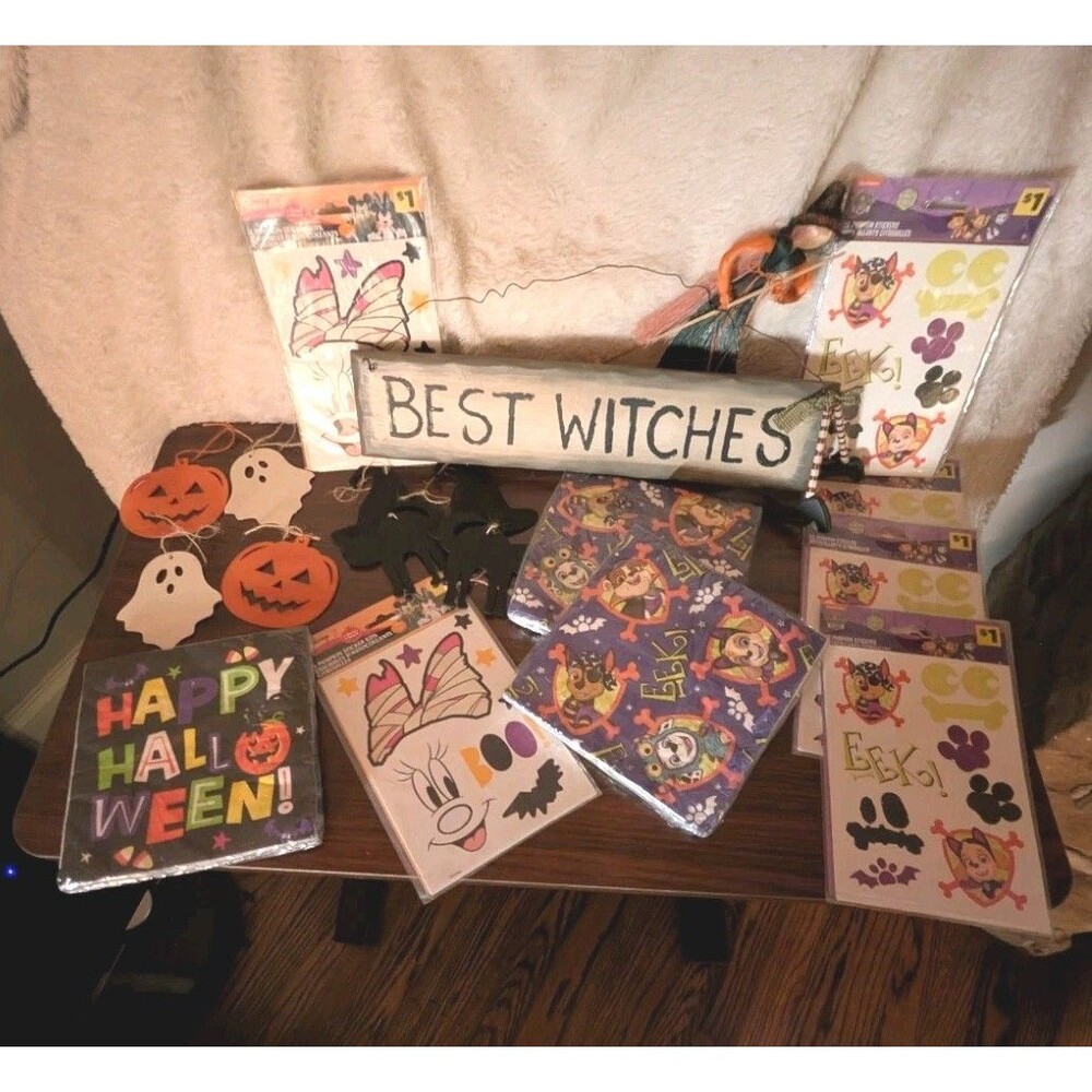 Halloween Party Decor Lot Family Friendly Witch Paw Patrol Minnie Stickers Cats